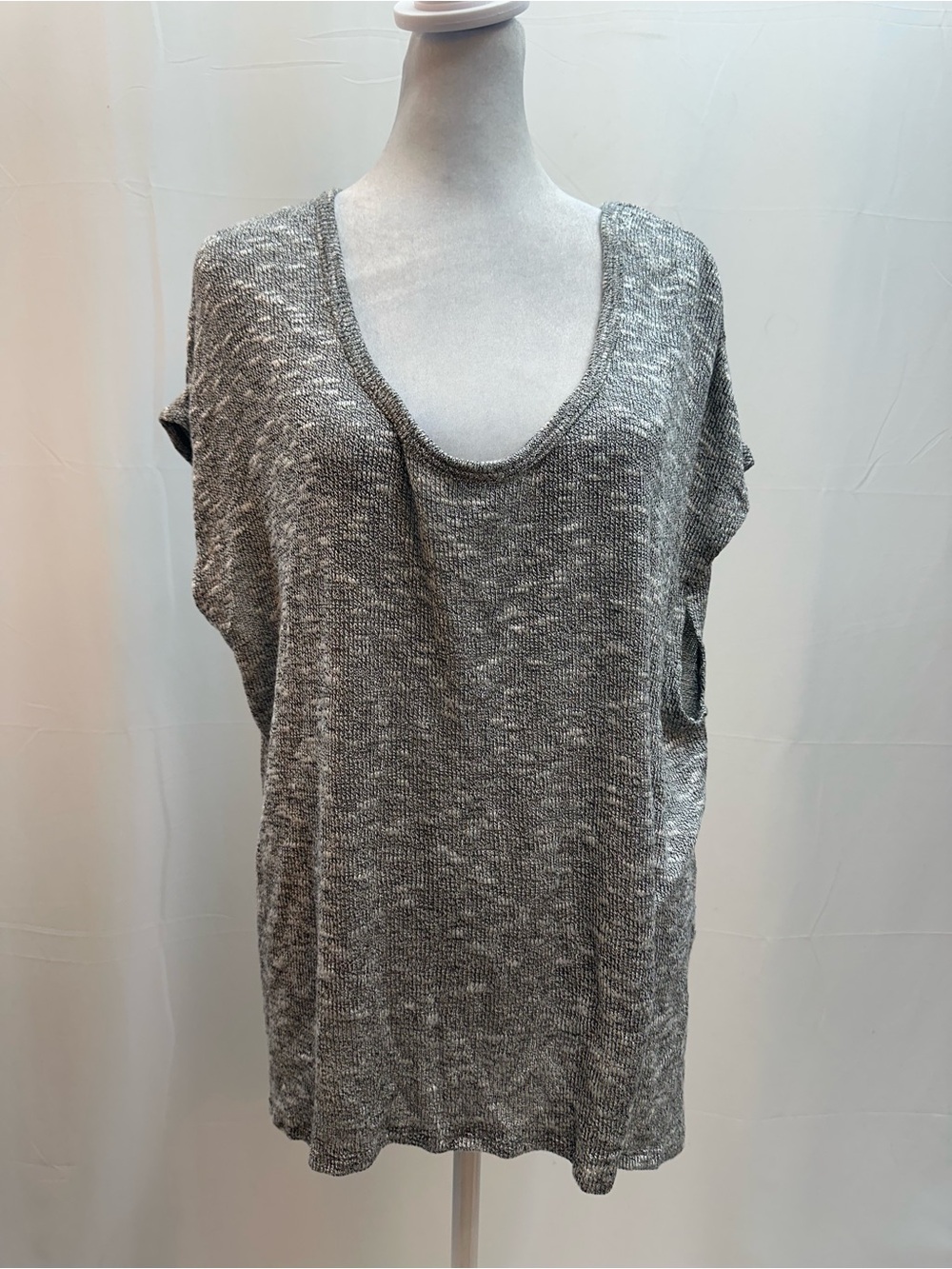 Nation LTD Gray Relaxed Scoop Knit Top O/S NWTS